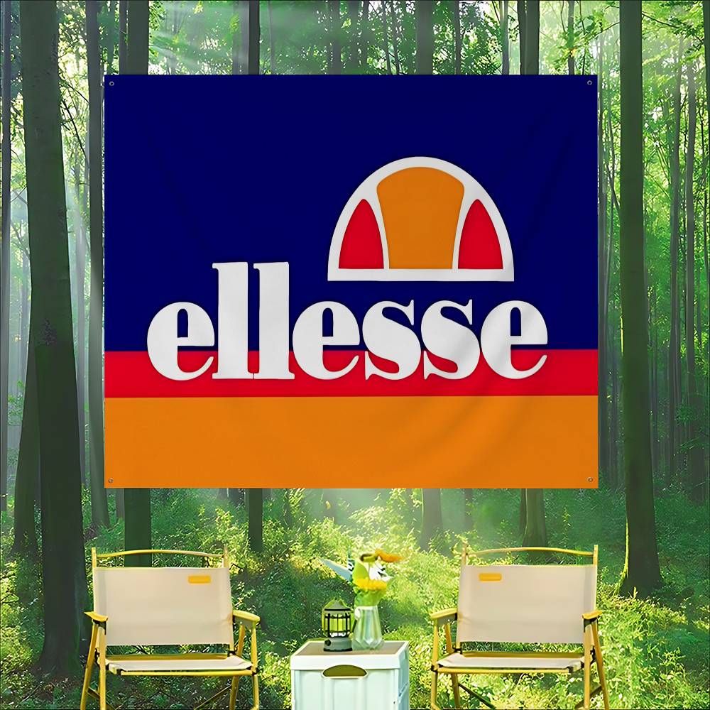 Commercial Printing Companies - Drapeau publicitaire commercial avec logo E-Ellesse,