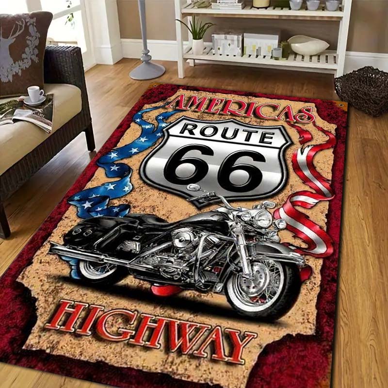 Commercial Road Printing - Tapis en flanelle imprimé Route 66